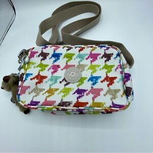 Kipling Multicolor Houndstooth Crossbody Bag
